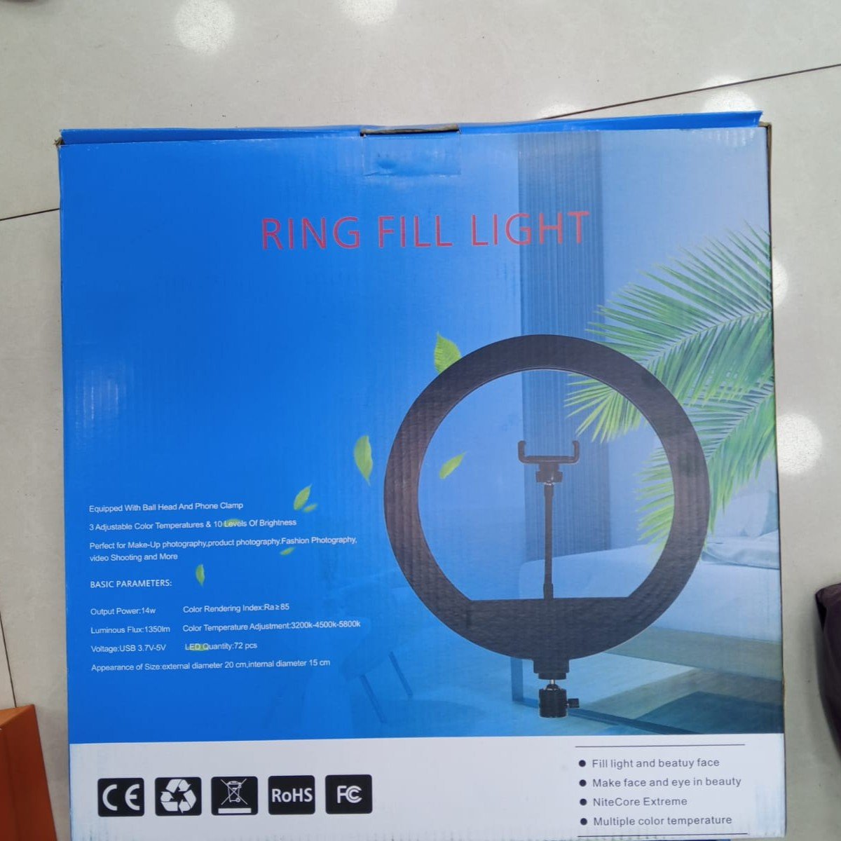 20cm Ring Fill Light | LED Ring Light with Tripod & Phone Holder | 3 Color Modes + 10 Brightness | For TikTok, YouTube, Makeup, Photography